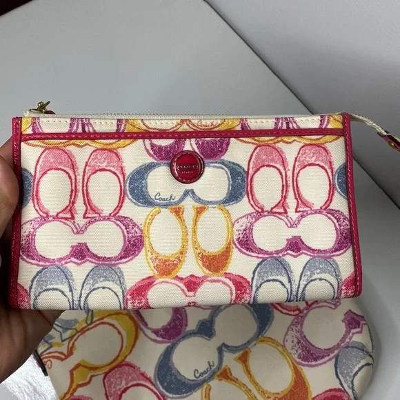 Authentic coach bag and wallet multicoloured canvas - Picture 2 of 14
